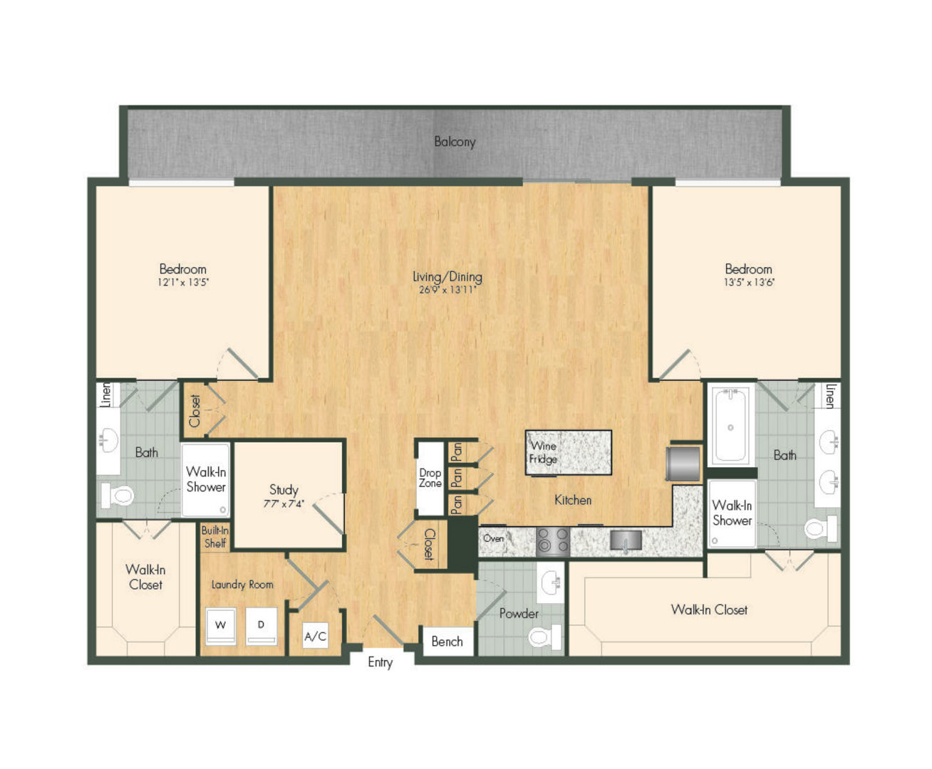 2 Bedroom Apartment – 2511 Willowick Rd #214, Houston, TX 77027
