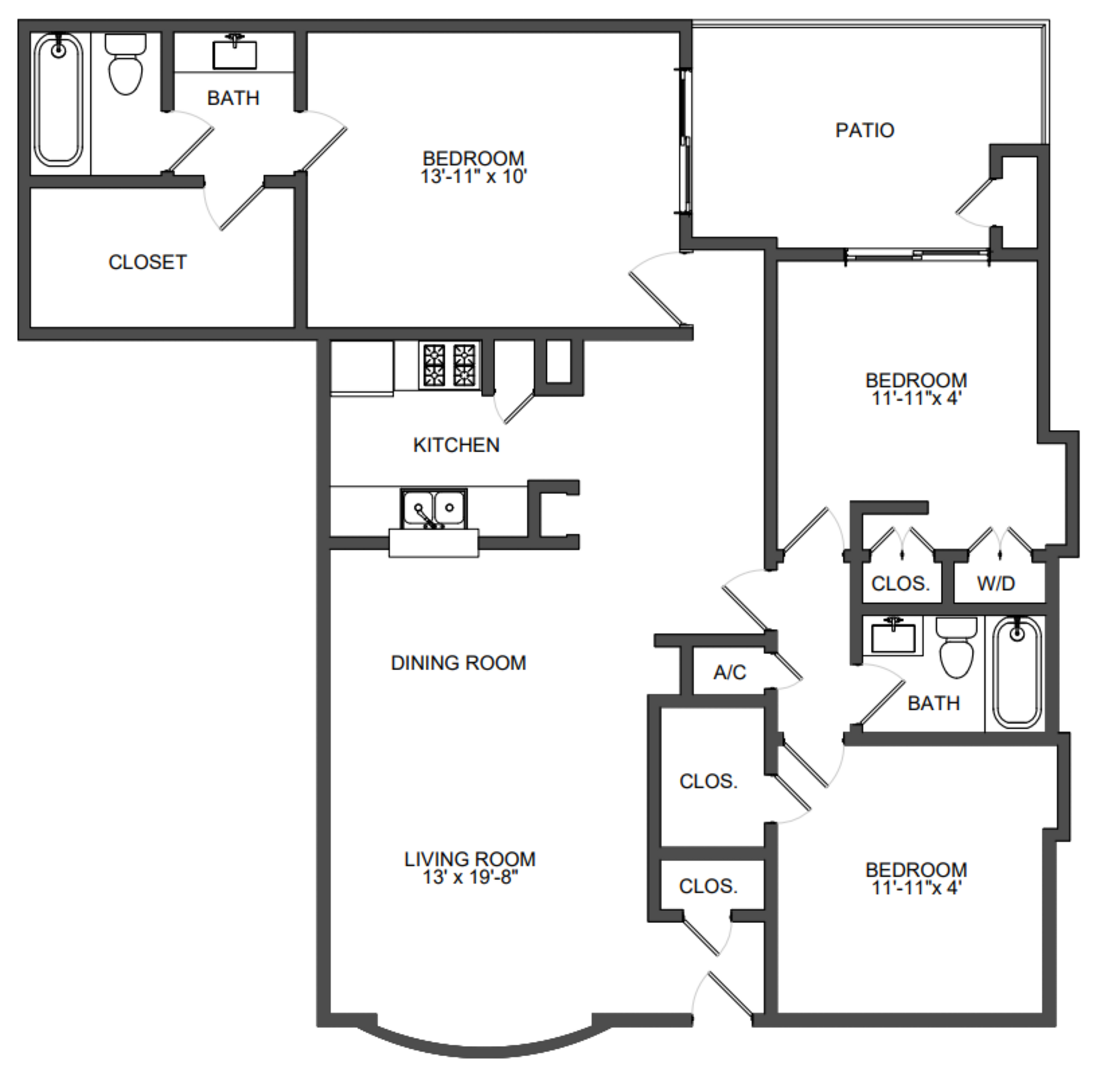 3 Bedroom Apartment – 7900 Locke Lee Lane #5453, Houston, TX 77063