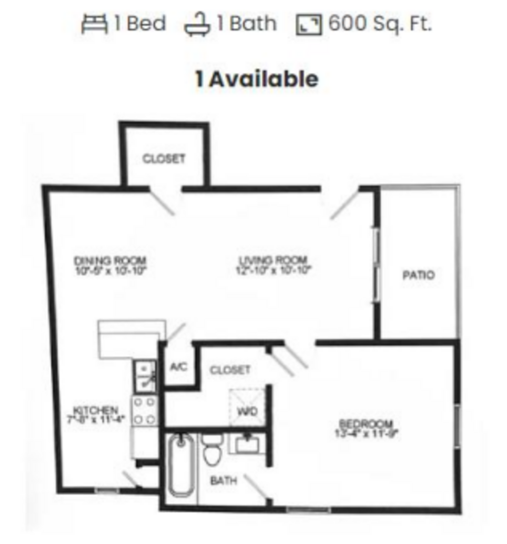 1 Bedroom Apartment – 7900 Locke Lee Lane #5039, Houston, TX 77063