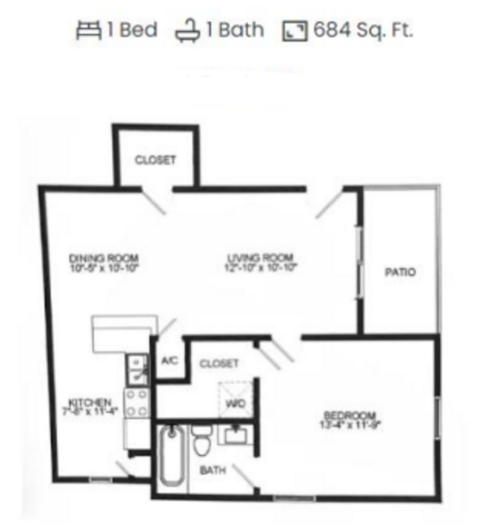 1 Bedroom Apartment – 7900 Locke Lee Lane #6801, Houston, TX 77063