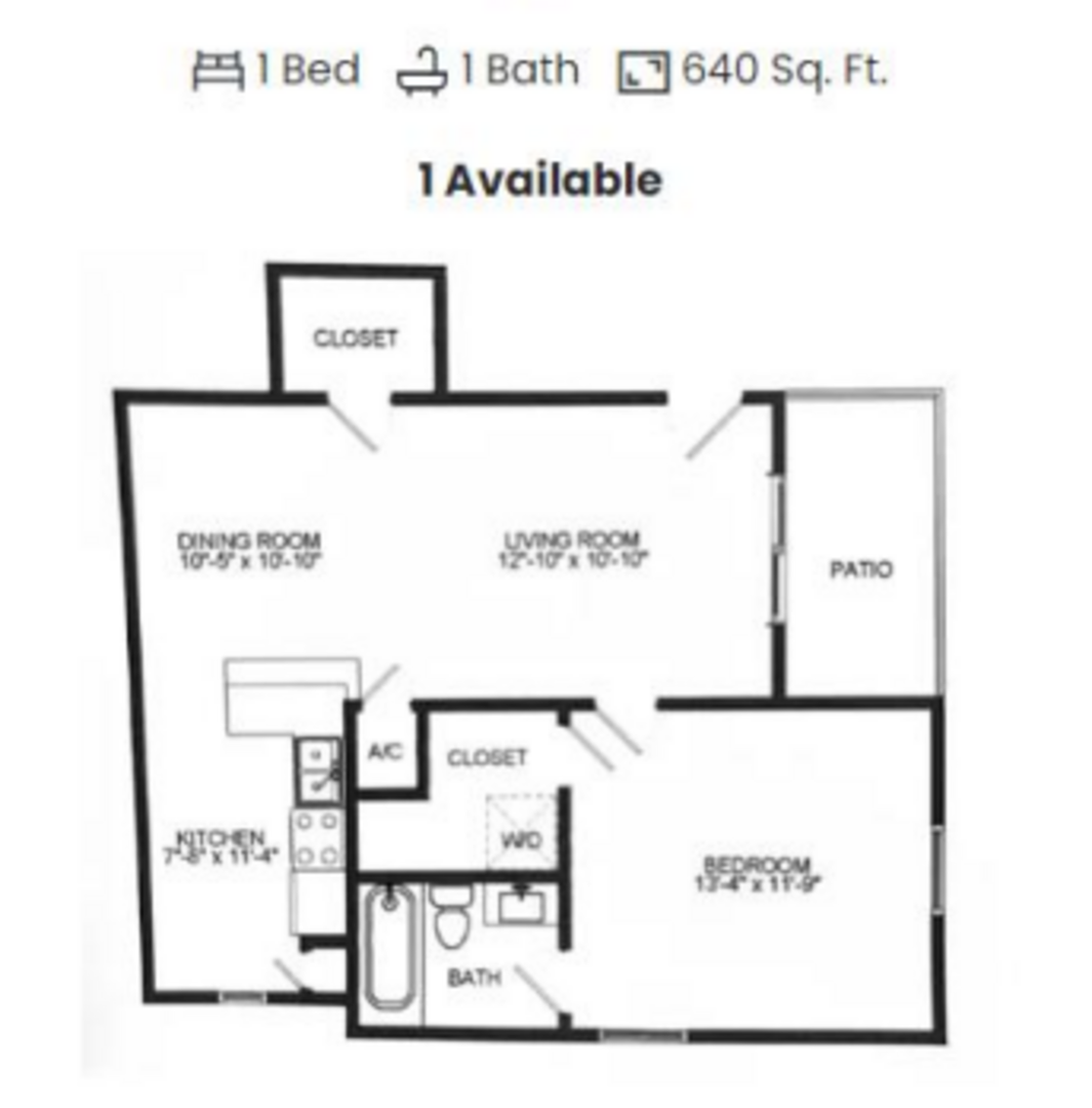 1 Bedroom Apartment – 7900 Locke Lee Lane #206, Houston, TX 77063