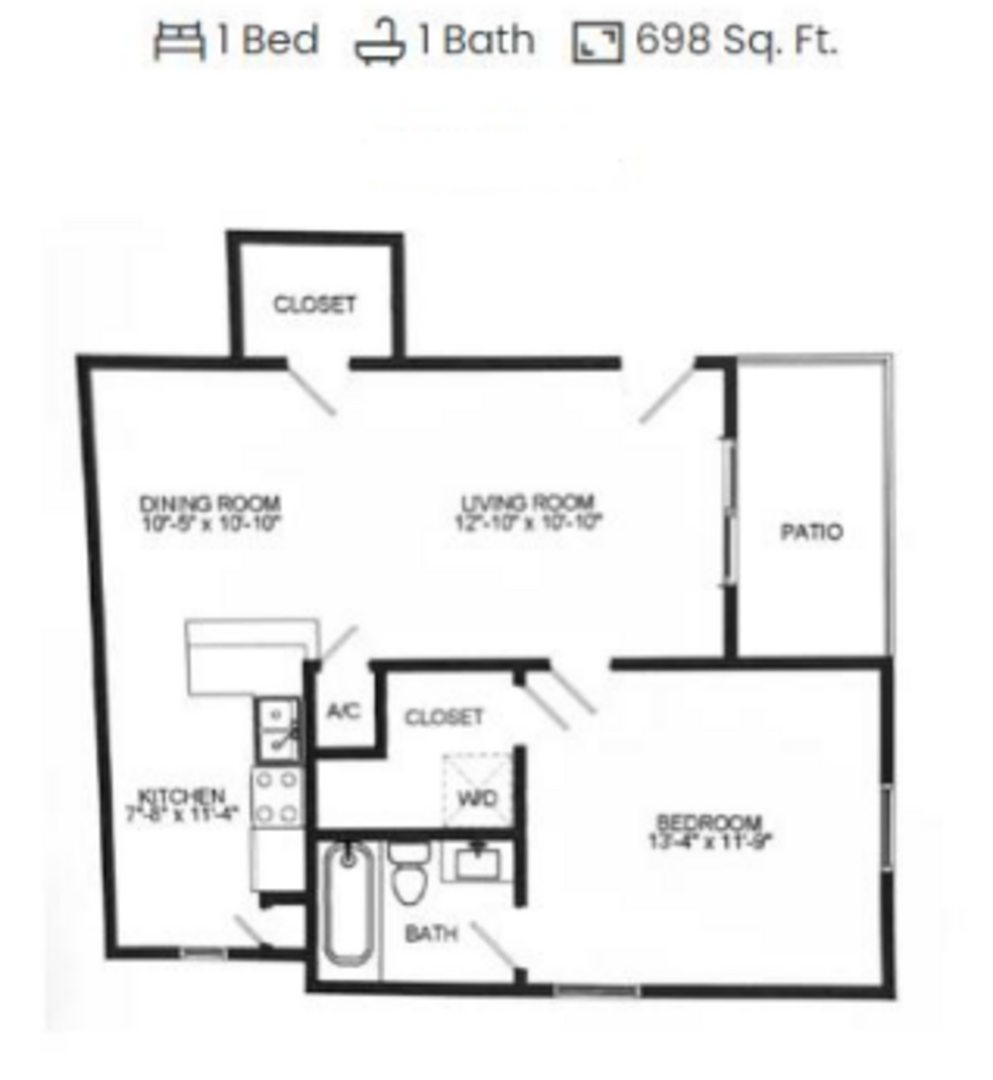 1 Bedroom Apartment – 7900 Locke Lee Lane #5417, Houston, TX 77063