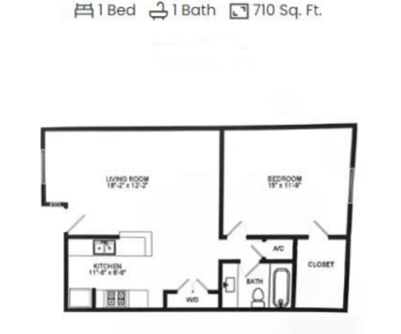1 Bedroom Apartment – 7900 Locke Lee Lane #5429, Houston, TX 77063