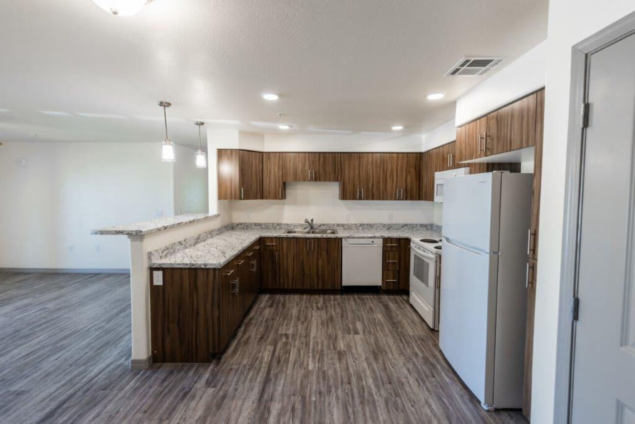 Apartment kitchen at Soluna.