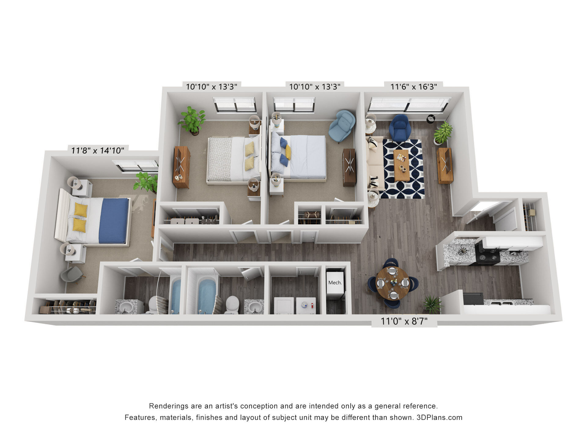 The Waterview Renovated floor plan