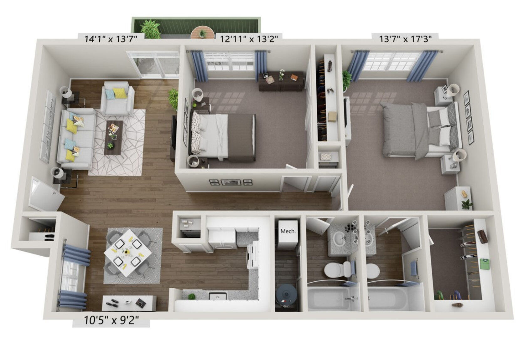 2 Bedroom Apartment – 3510 Buford Hwy NE #3510-M05, Brookhaven, GA 30329