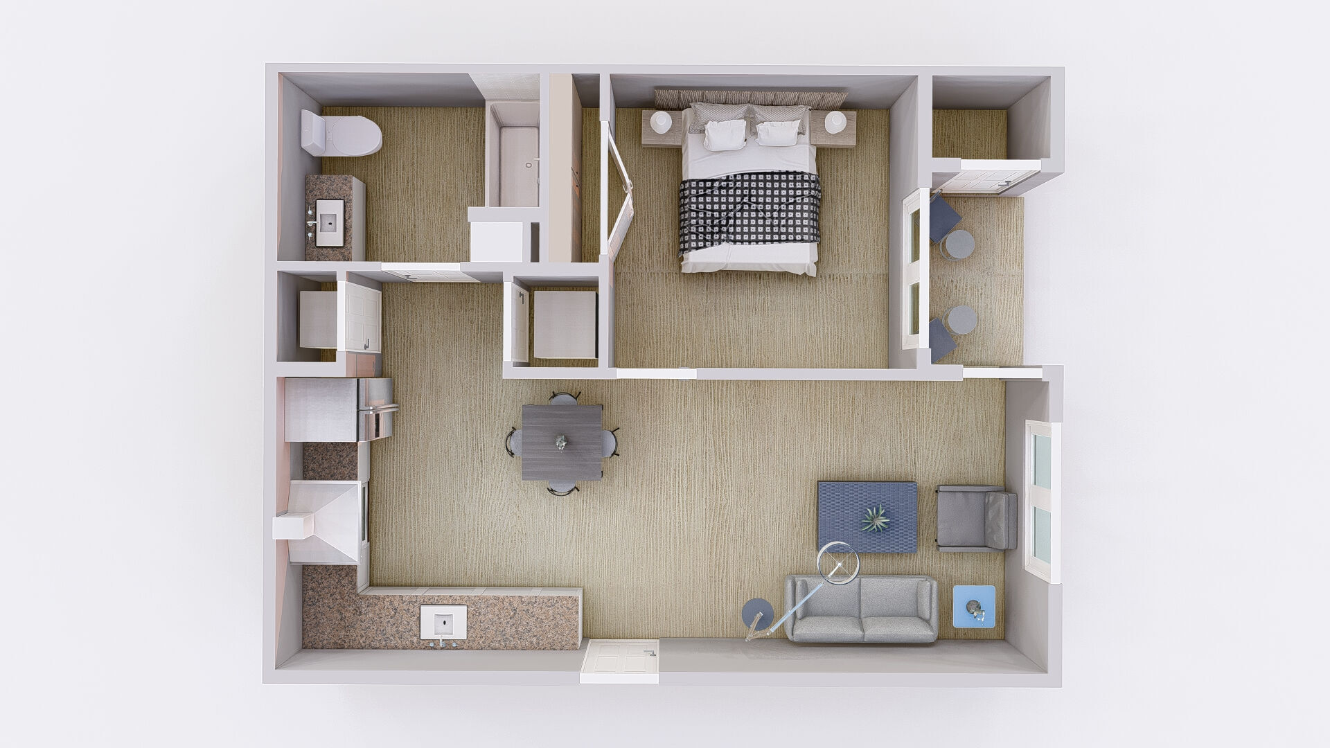 1 Bedroom floor plan