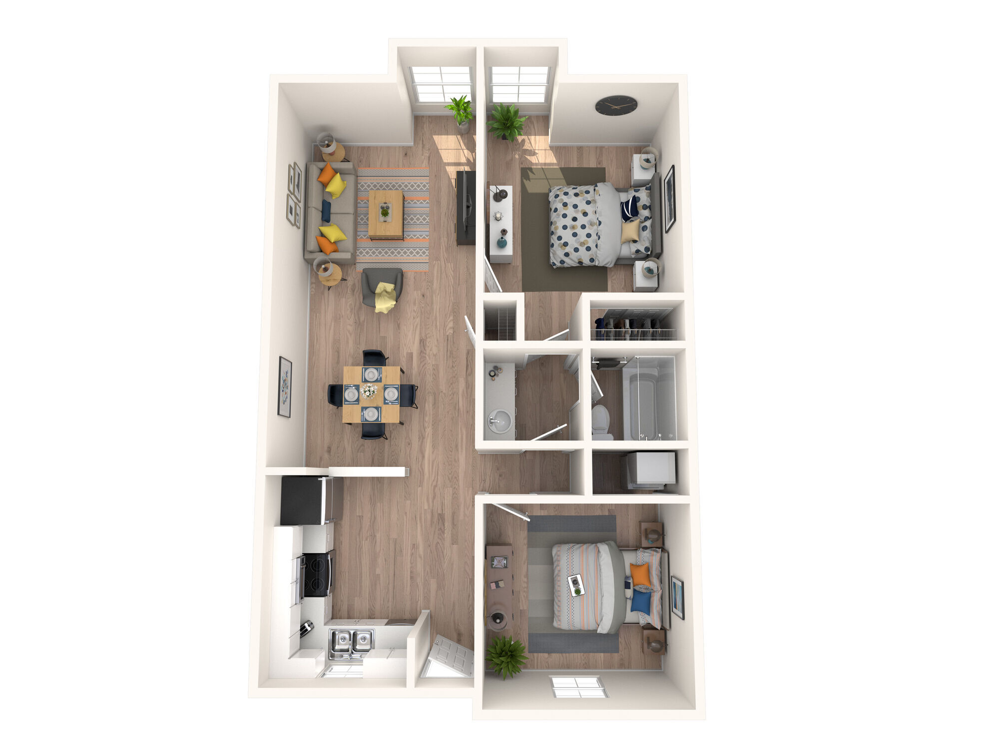 2x1 Renovated W&D floor plan