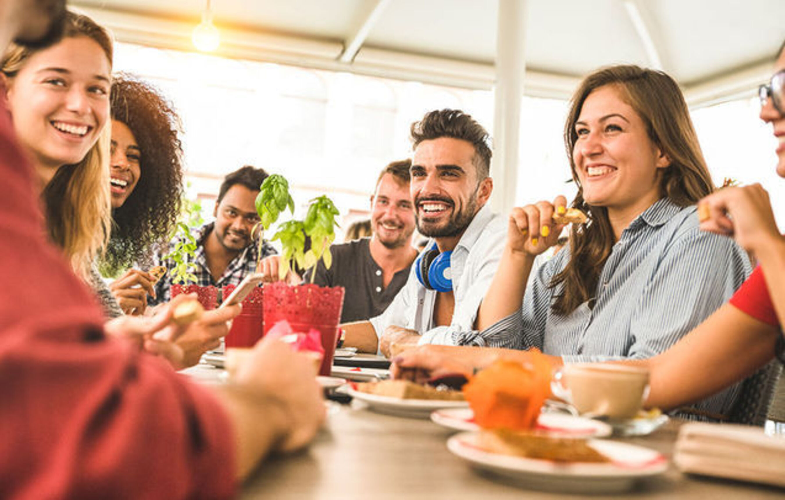 A photo with friends eating together. Enjoy the local attractions with your friends as you explore the town of DeWitt, Iowa.