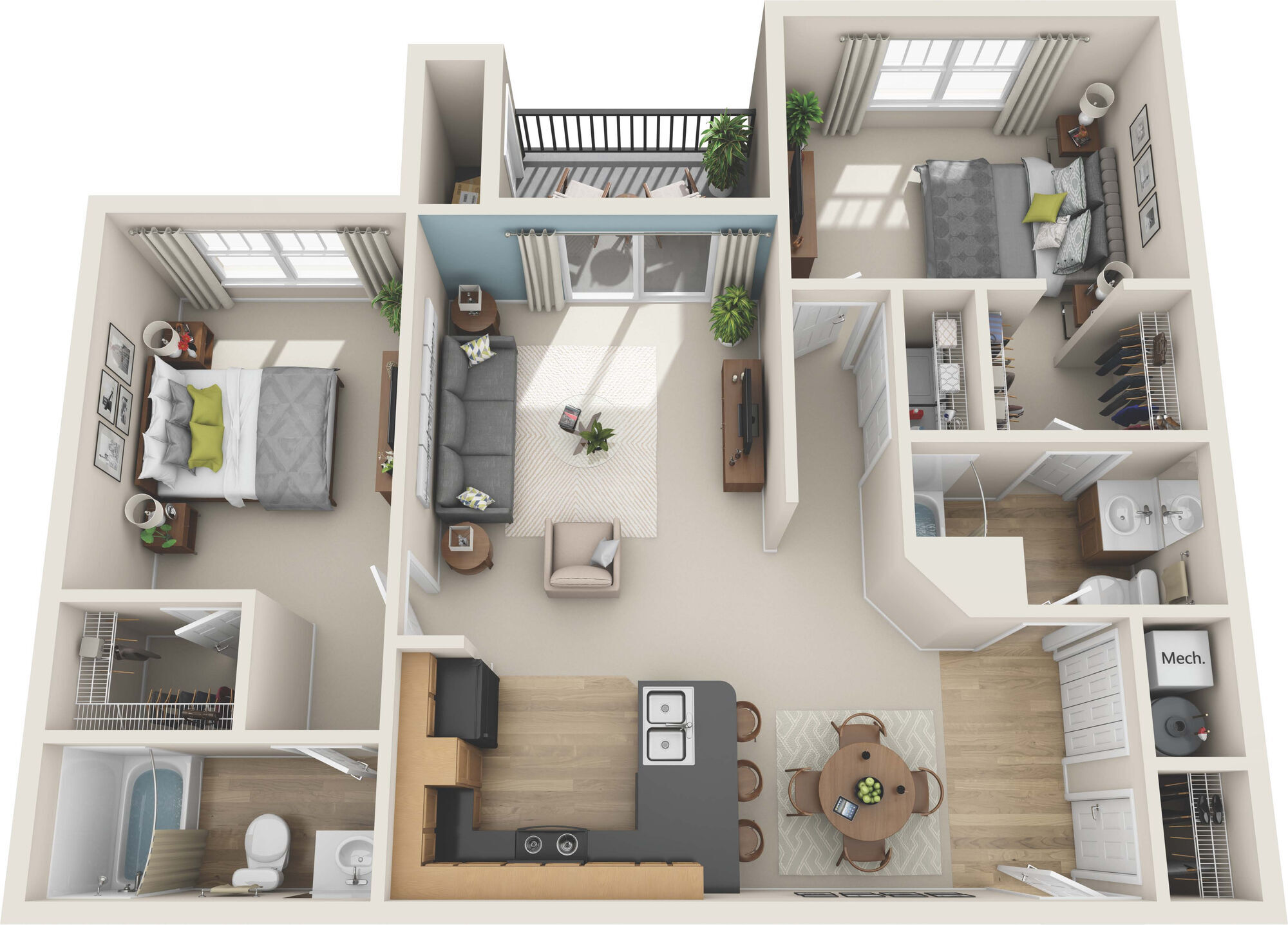 Bright floor plan