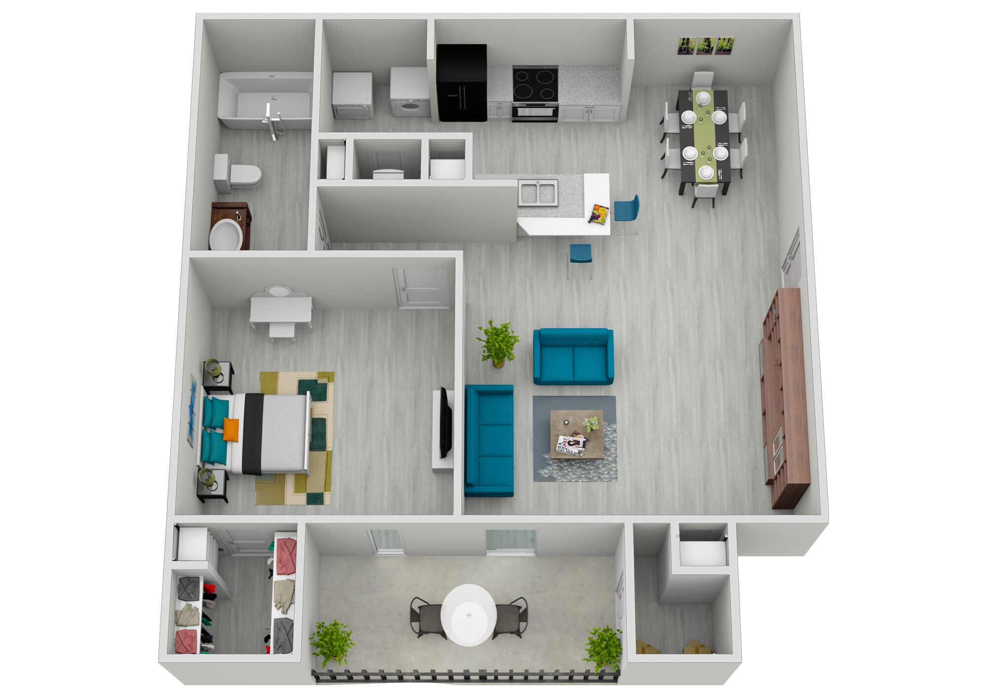 1 Bedroom, 1 Bathroom floor plan