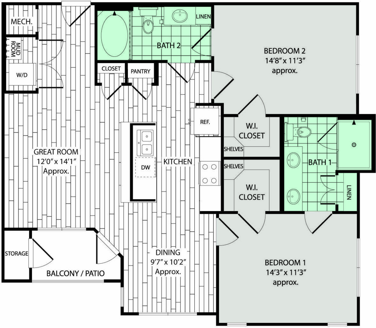 2 Bedroom Apartment – 14700 Vintage Preserve Pkwy #12208, Houston, TX 77070