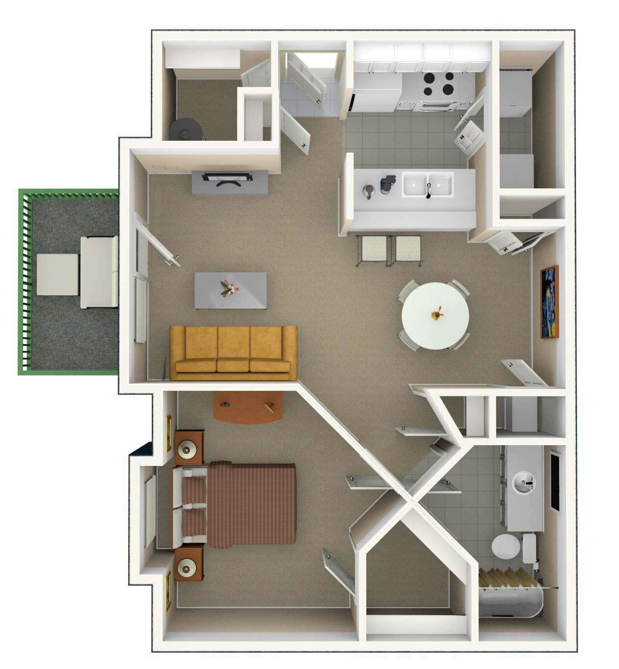 One Bedroom - Renovated floor plan