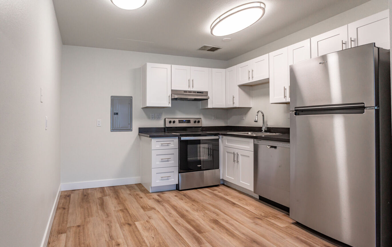 Apartment kitchen at Phoenix Manor.