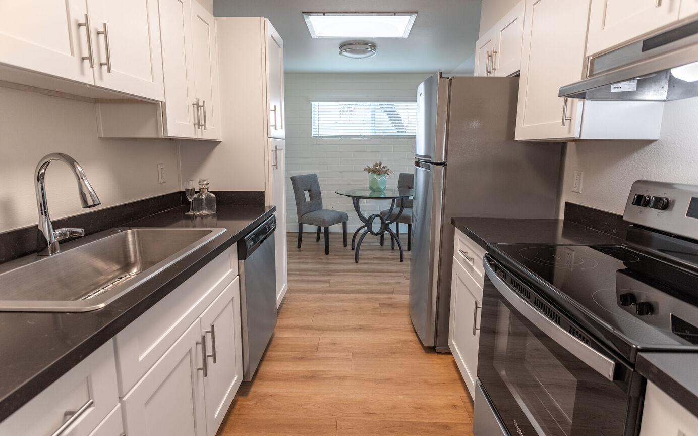 Apartment kitchen at Phoenix Manor.