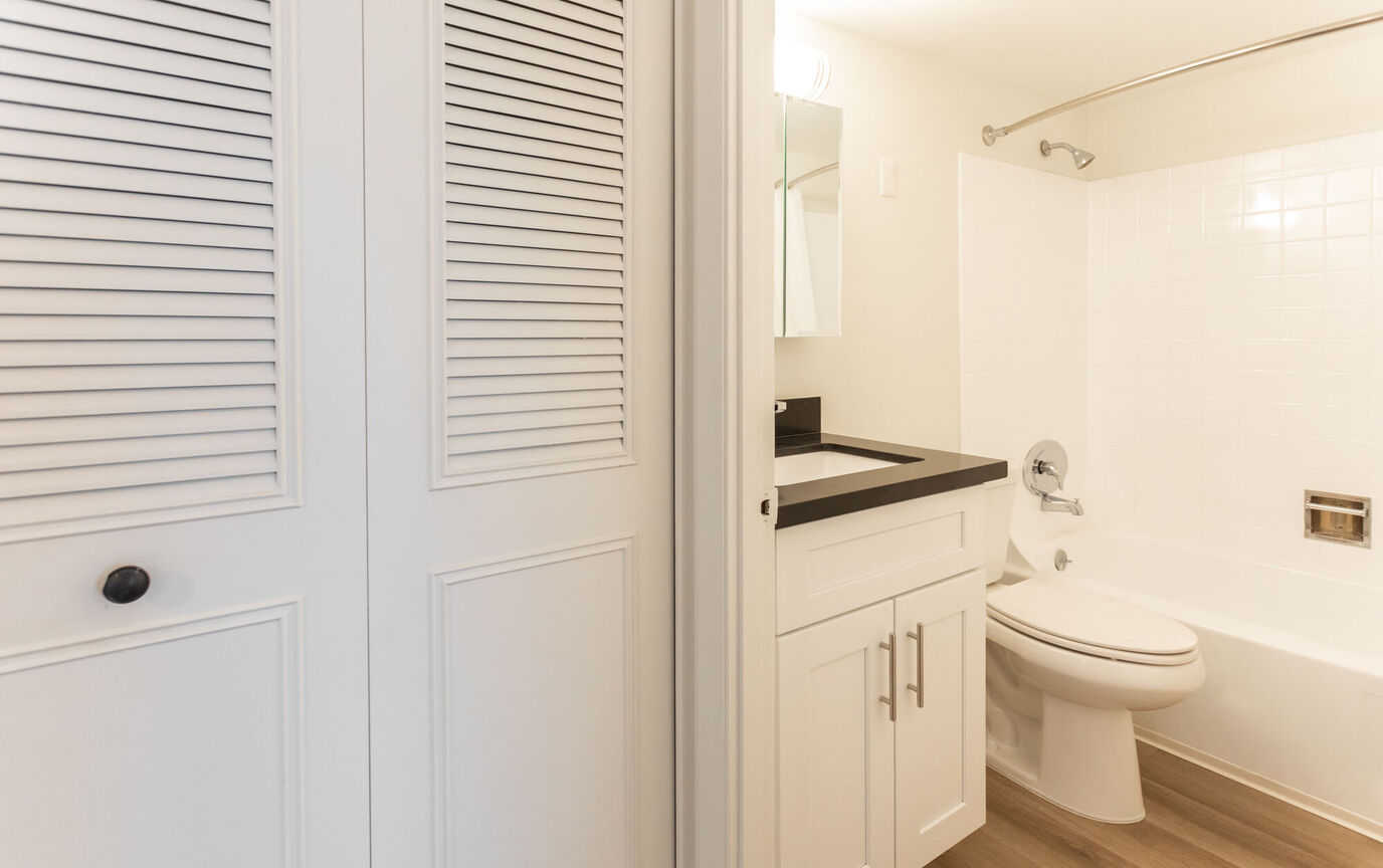 Apartment bathroom at Phoenix Manor.
