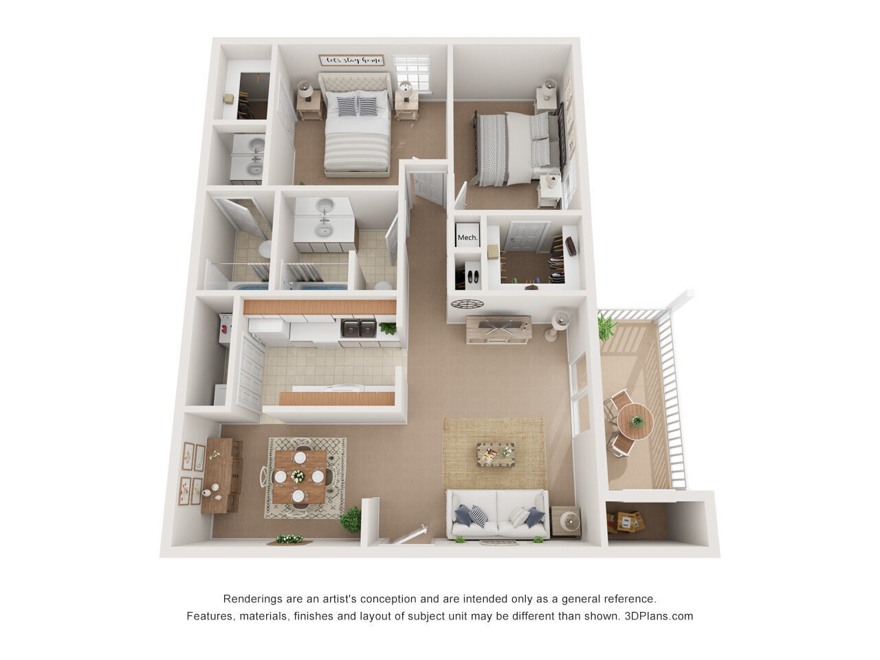 2x2 floor plan