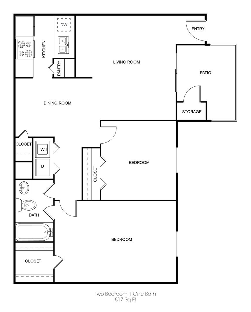 2 Bedroom Apartment – 3030 Elmside Drive #242E, Houston, TX 77042