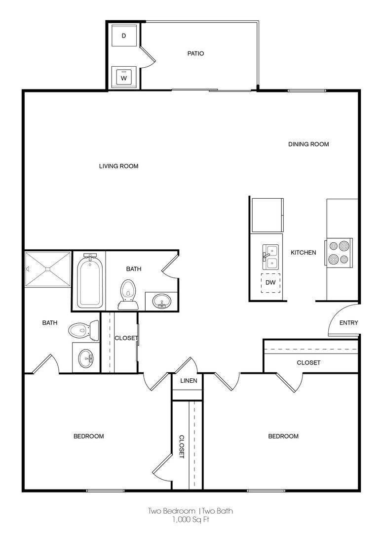 2 Bedroom Apartment – 3030 Elmside Drive #096W, Houston, TX 77042
