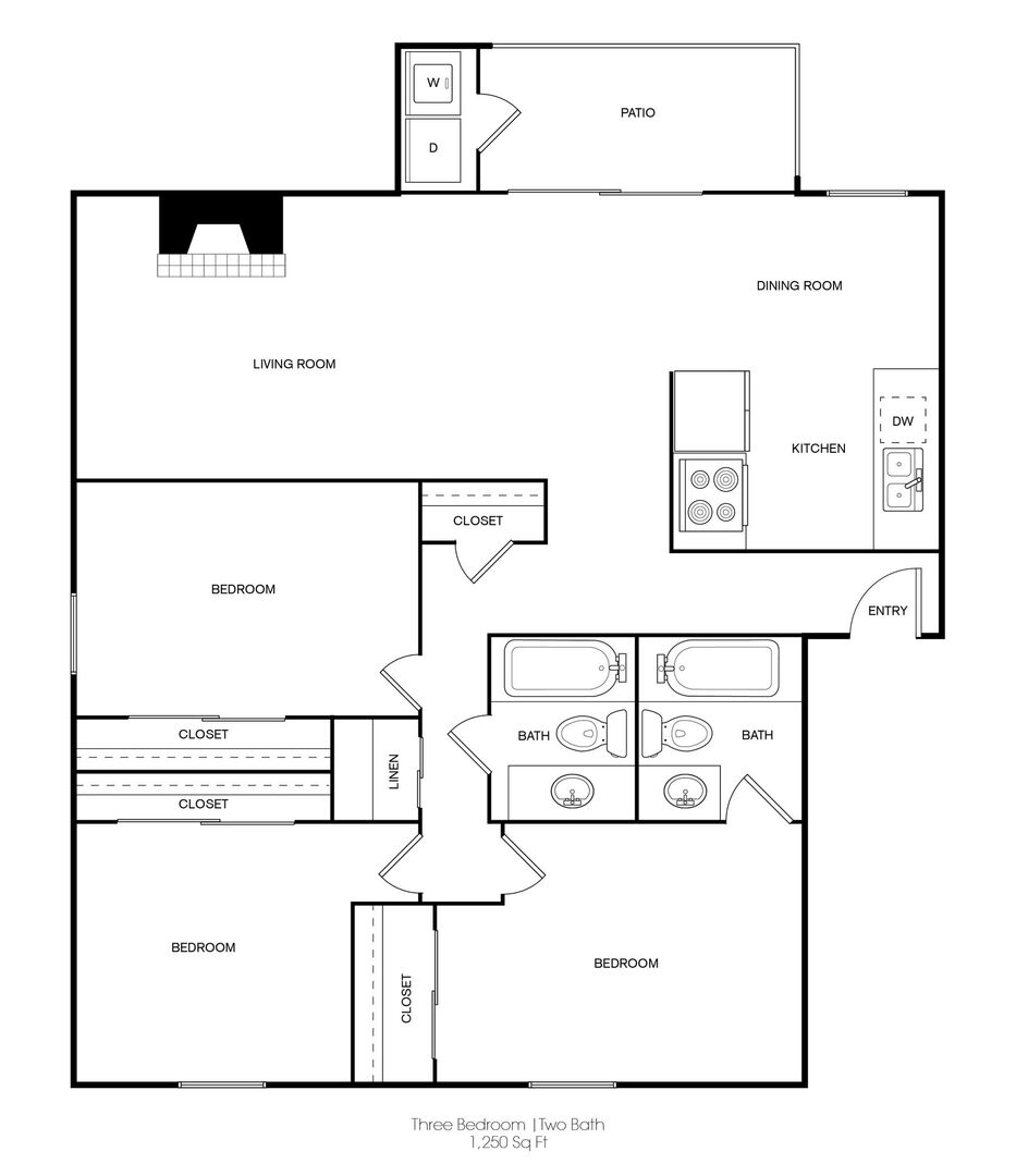 3 Bedroom Apartment – 3030 Elmside Drive #099W, Houston, TX 77042