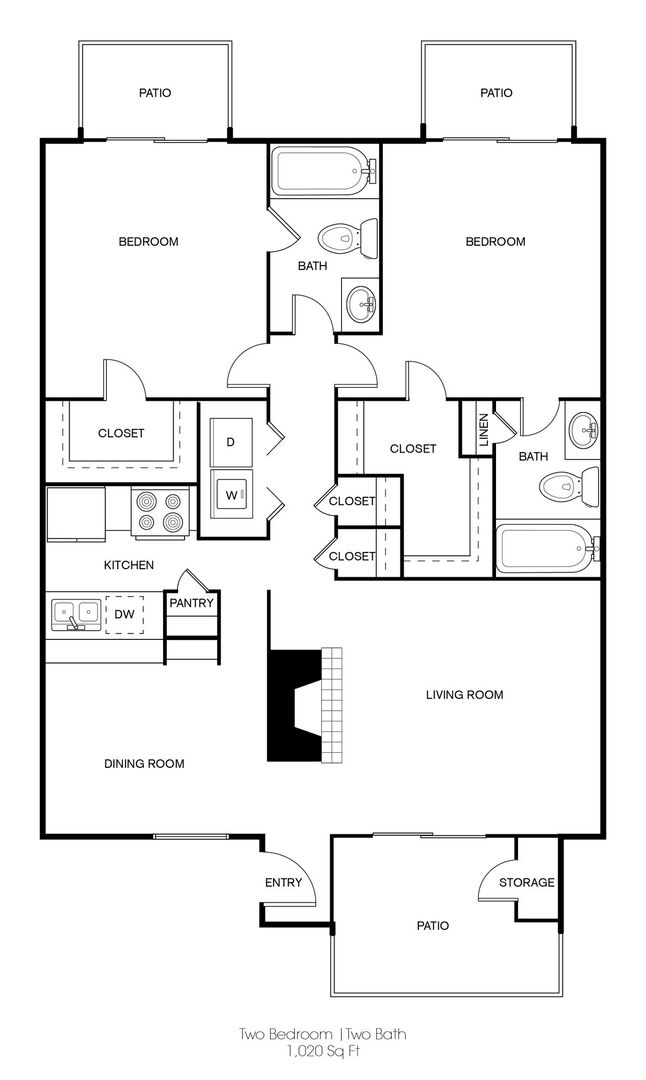 2 Bedroom Apartment – 3030 Elmside Drive #203E, Houston, TX 77042