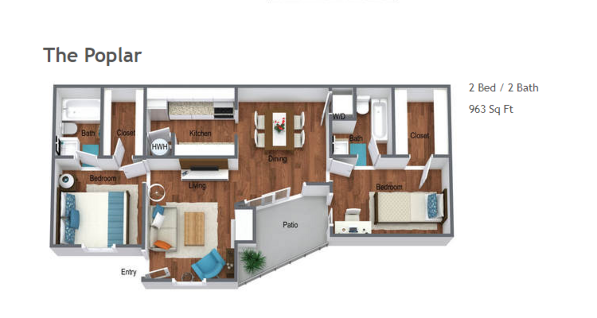 2 Bedroom Apartment – 1800 James Bowie Drive #016, Baytown, TX 77520