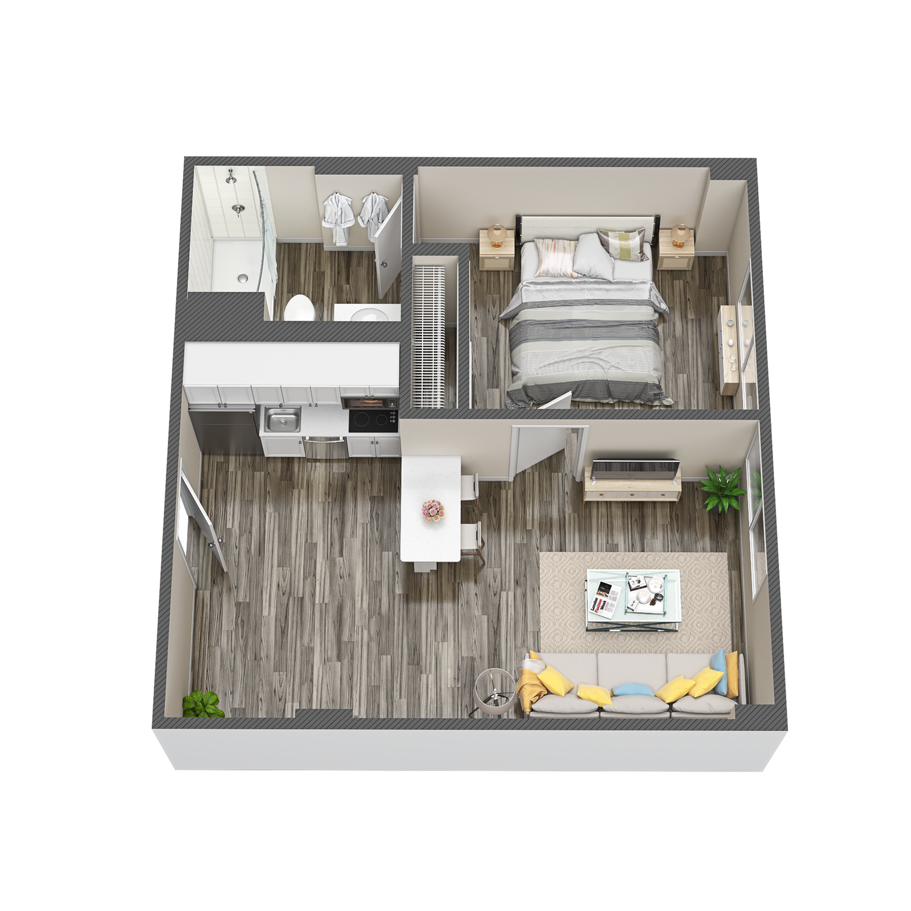 1 Bedroom West Tower Deluxe floor plan