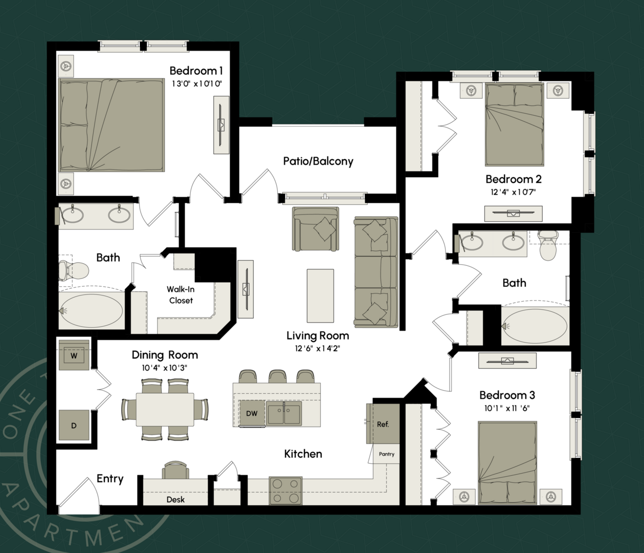 3 Bedroom Apartment – 6006 Rogerdale Road #1208, Houston, TX 77072
