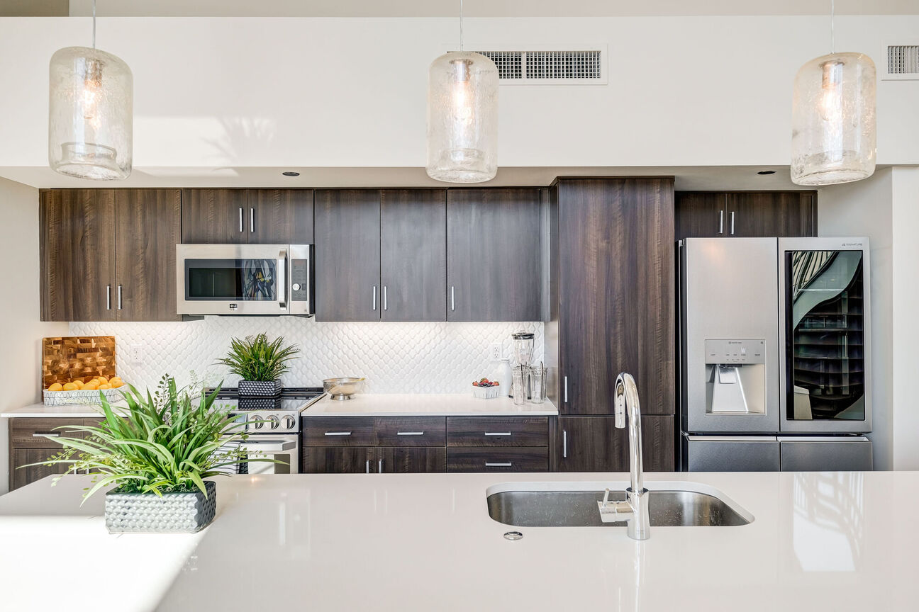 Apartment kitchen at The Stewart.