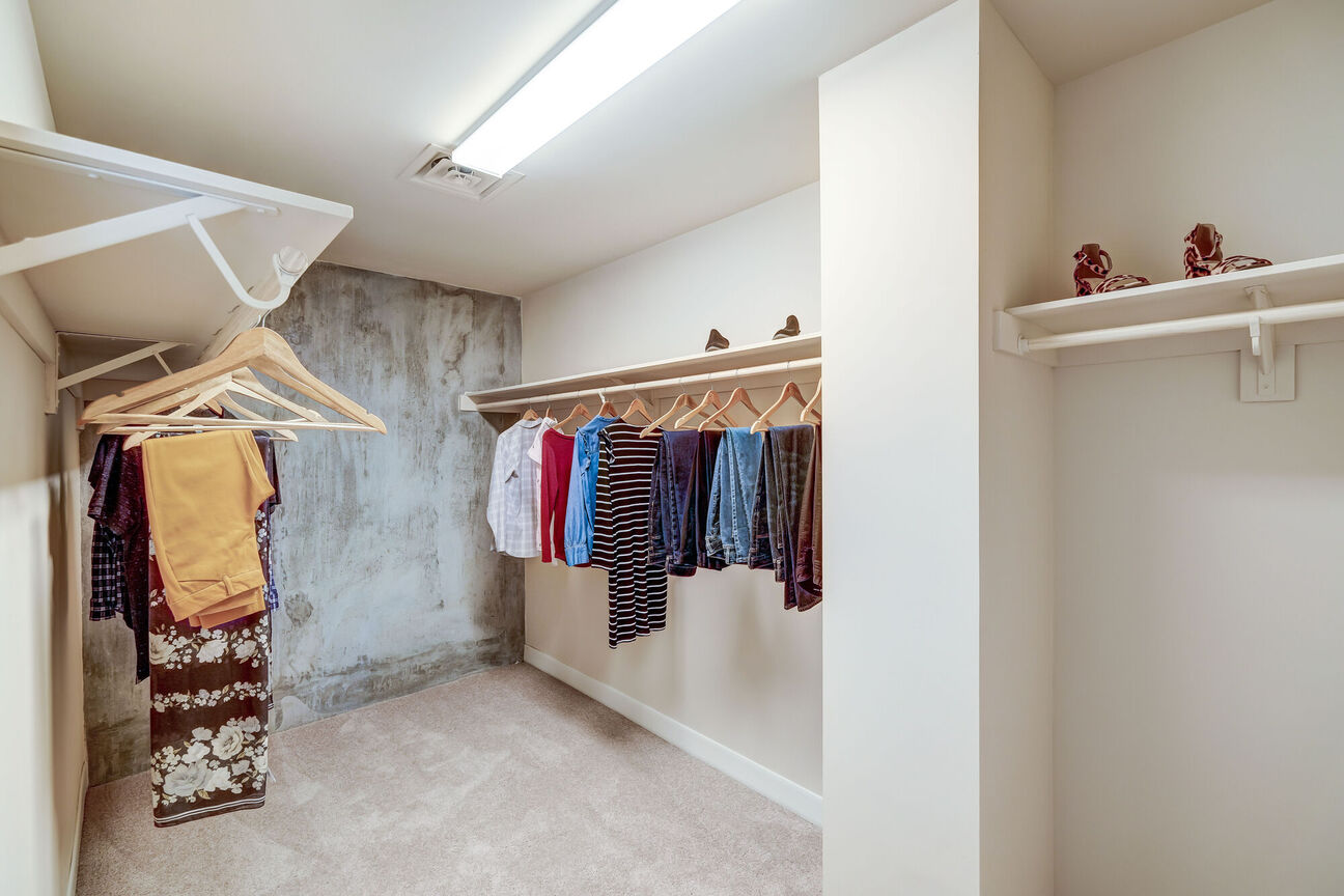 Closet storage at The Stewart.