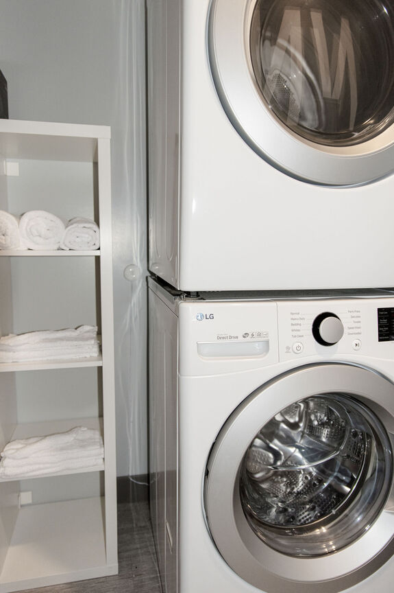 In-home laundry area at The Stewart.