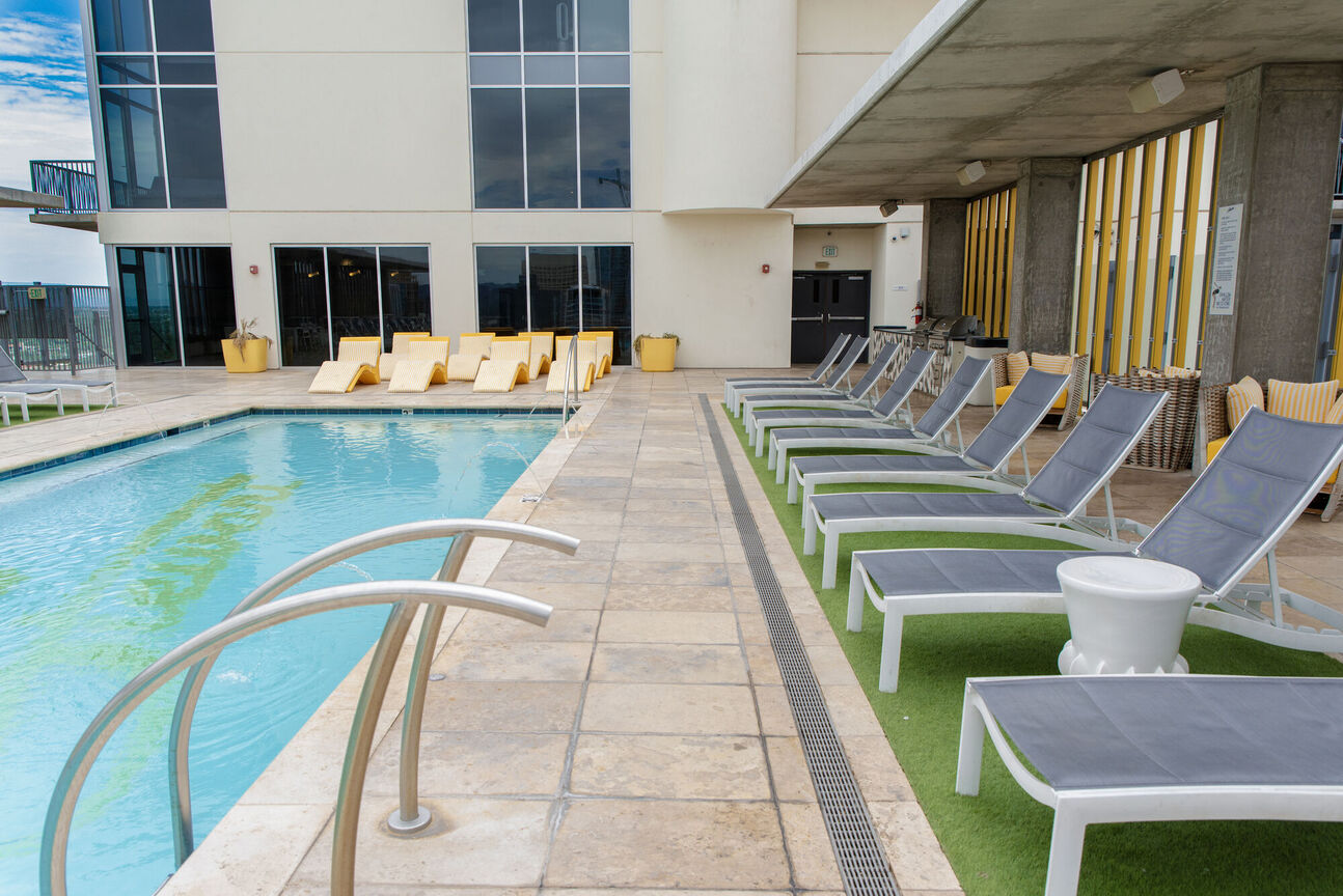 Pool and poolside area at The Stewart.