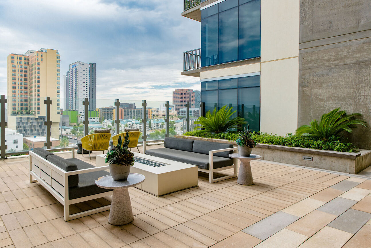 Shared outdoor space at The Stewart.