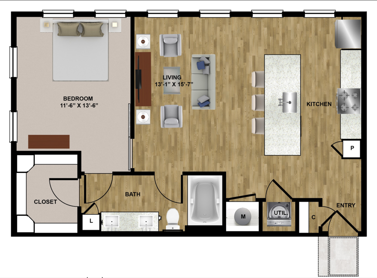 1 Bedroom Apartment – 616 W 20TH ST #501, Houston, TX 77008