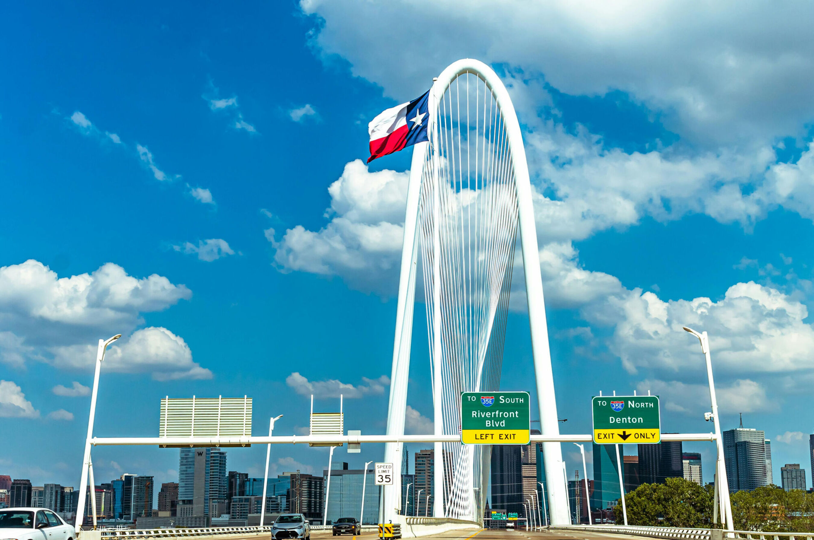 Stock Image - Dallas Skyline in the evening