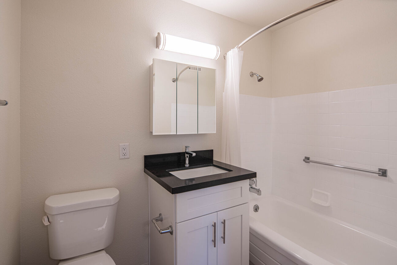 Apartment bathroom at Phoenix Manor.
