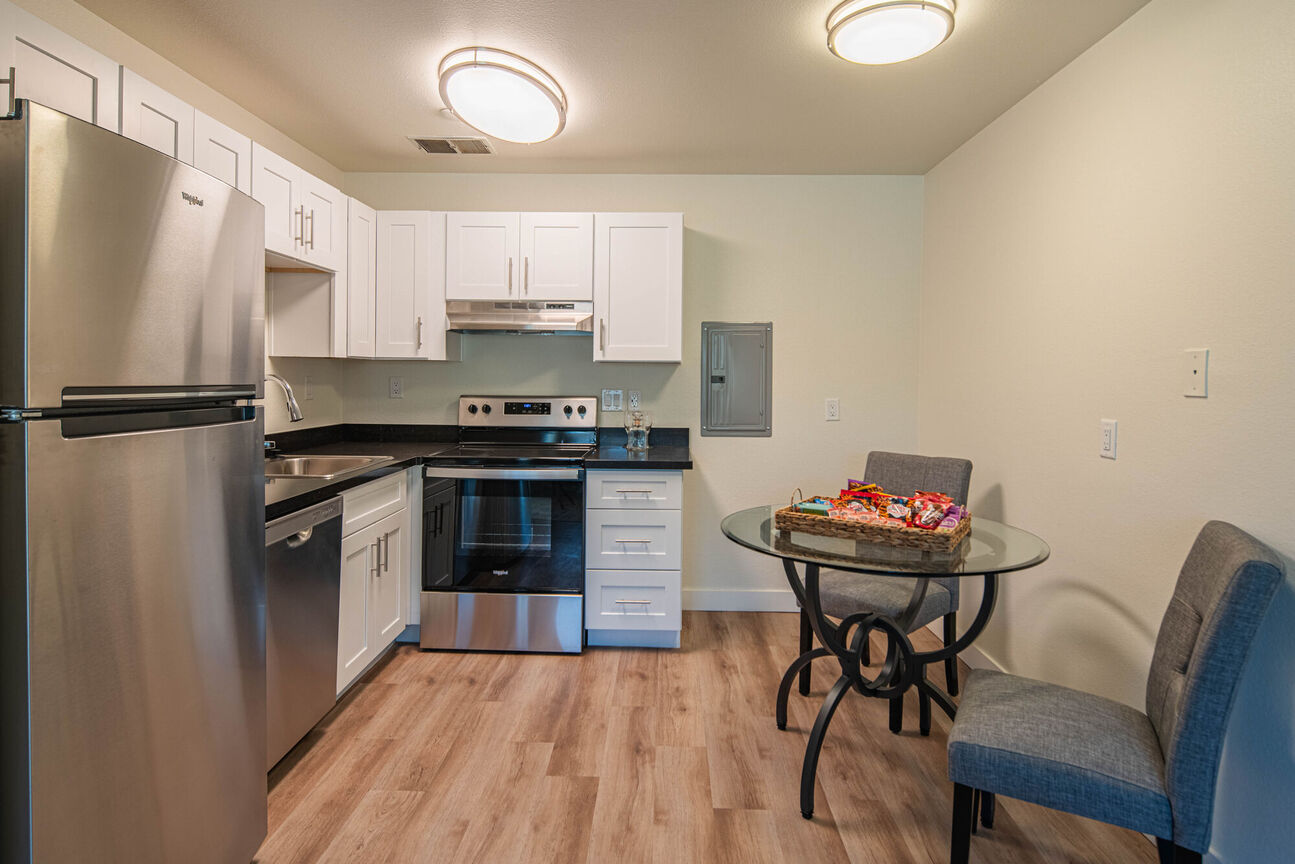 Apartment kitchen at Phoenix Manor.