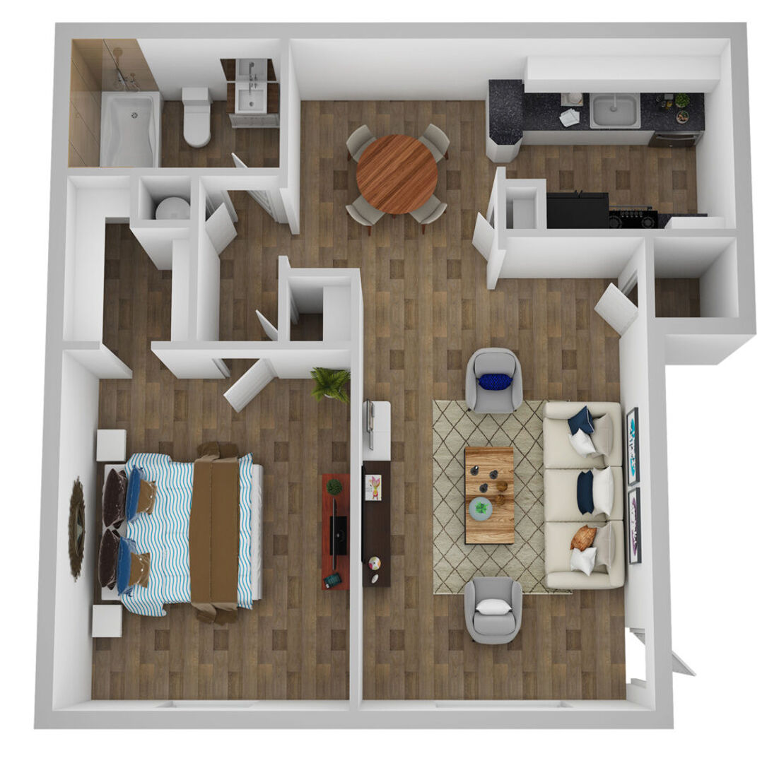 1 Bedroom B floor plan