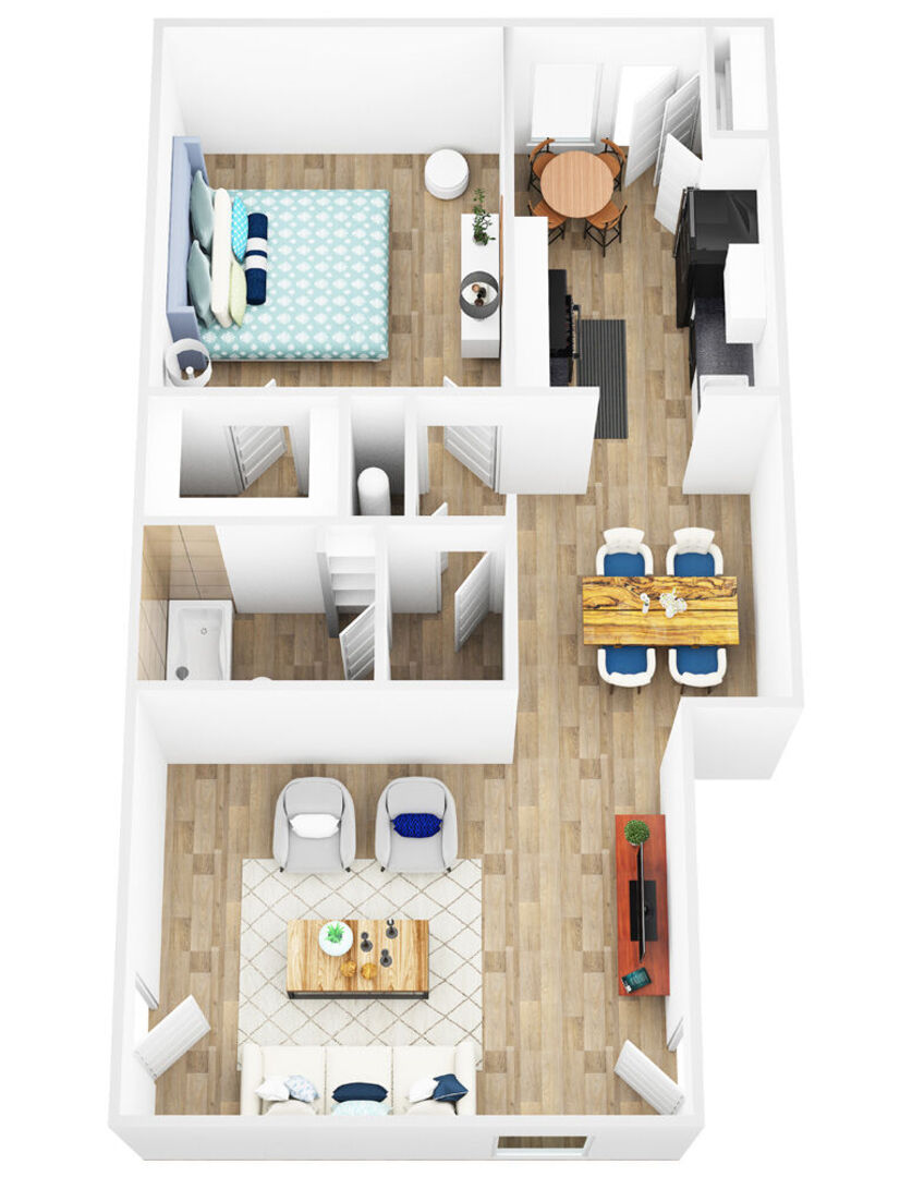 1 Bedroom D floor plan