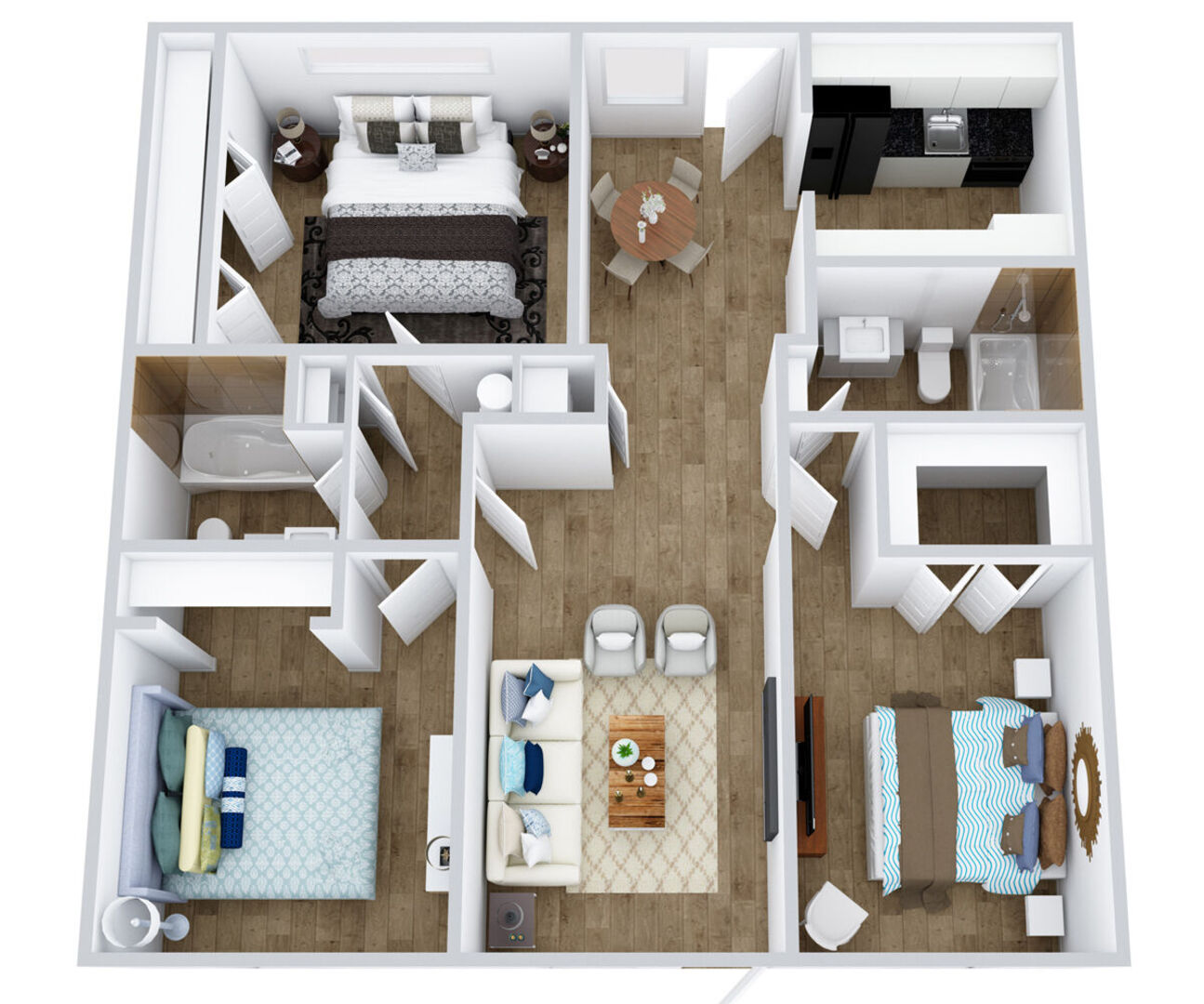 3 Bedroom B floor plan