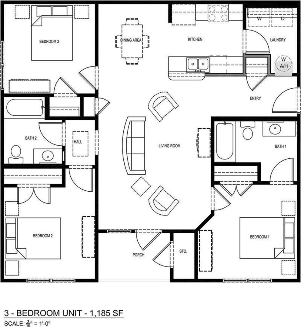3 Bedroom Apartment – 5925 Farm to Market 2100 #1101, Crosby, TX 77532