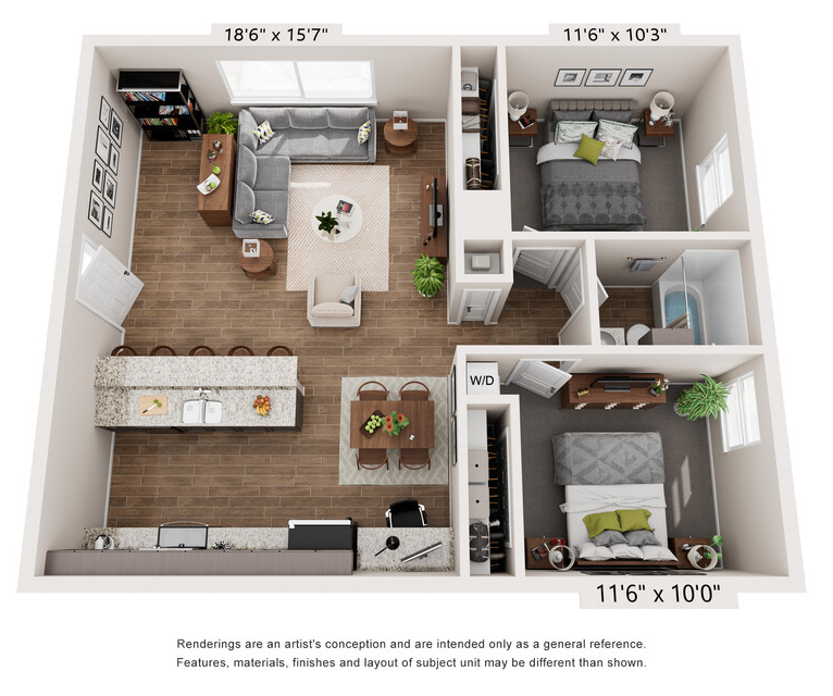 Two Bedroom floor plan
