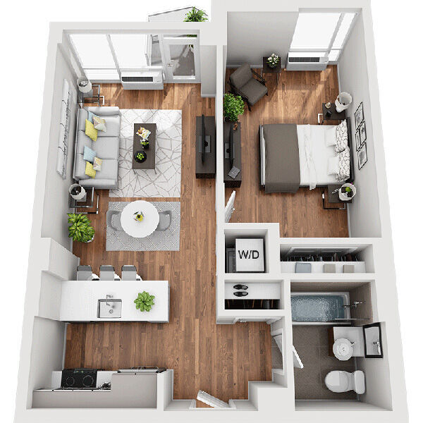 1X1 floor plan