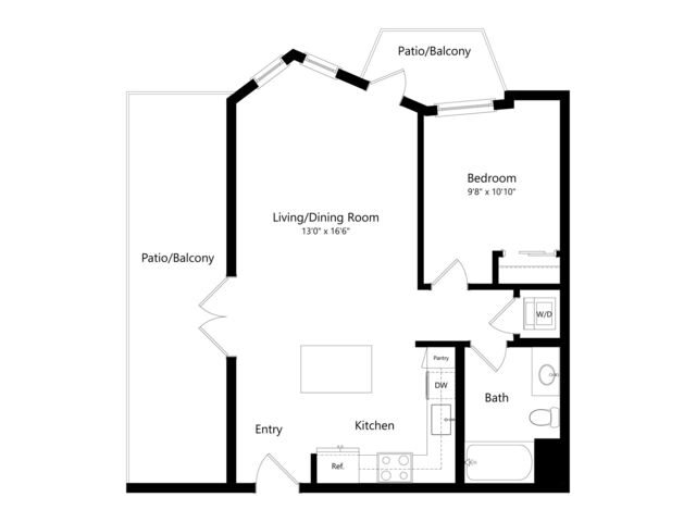 1 Bed |  1 Bath |  "apartment"