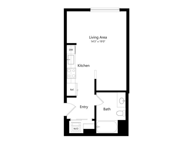 Studio Bed |  1 Bath |  "apartment"