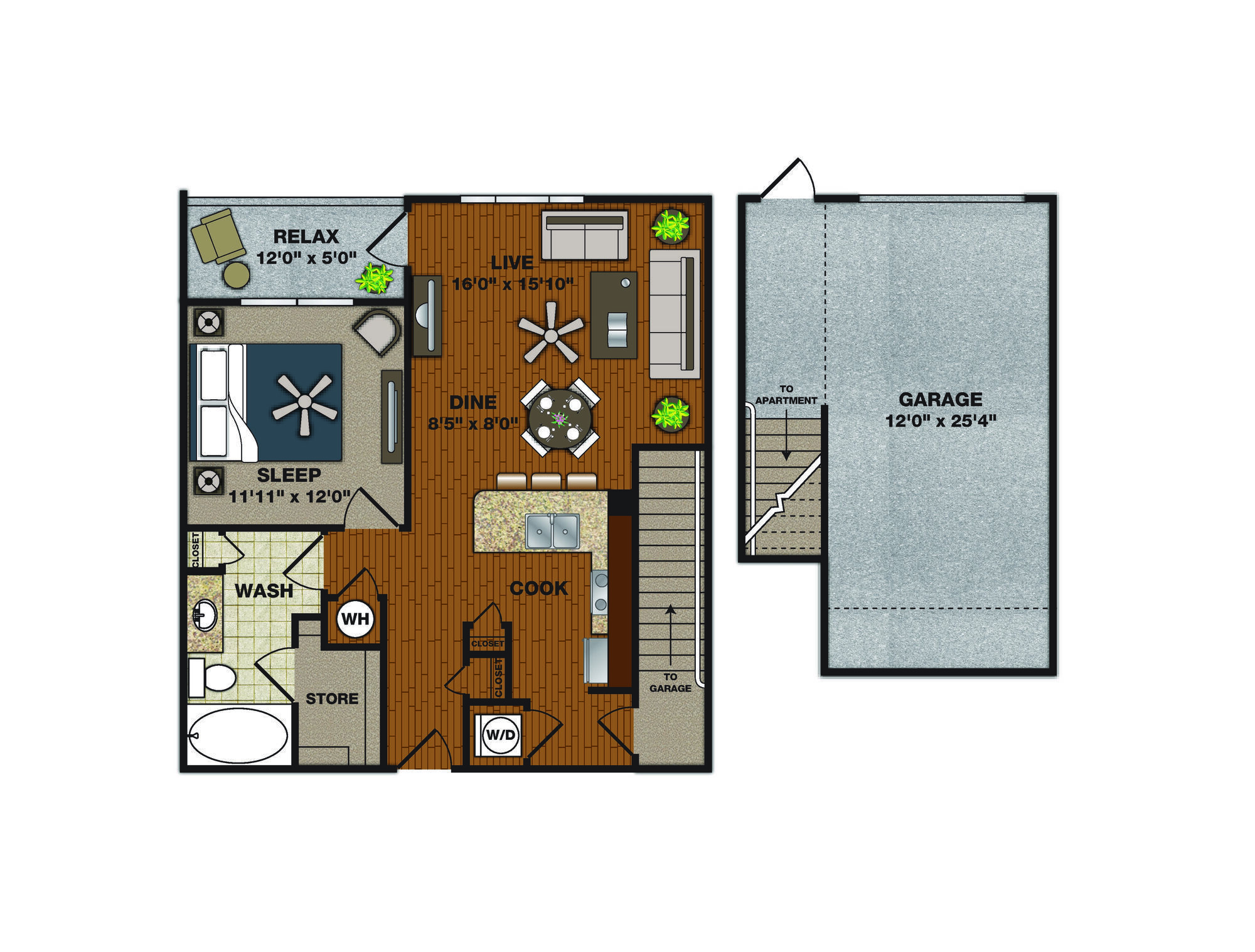 A2 W/Garage floor plan
