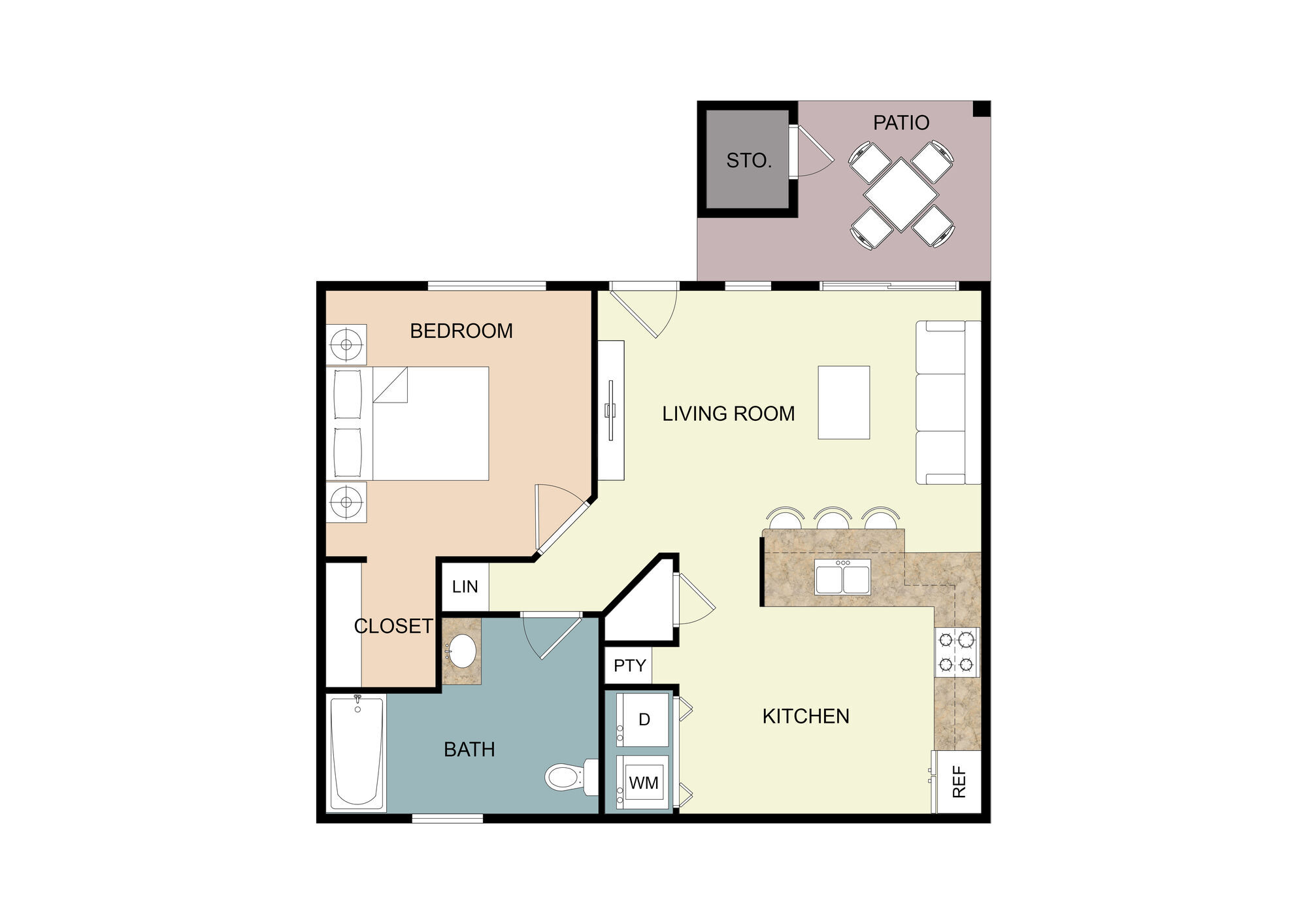 One Bedroom floor plan
