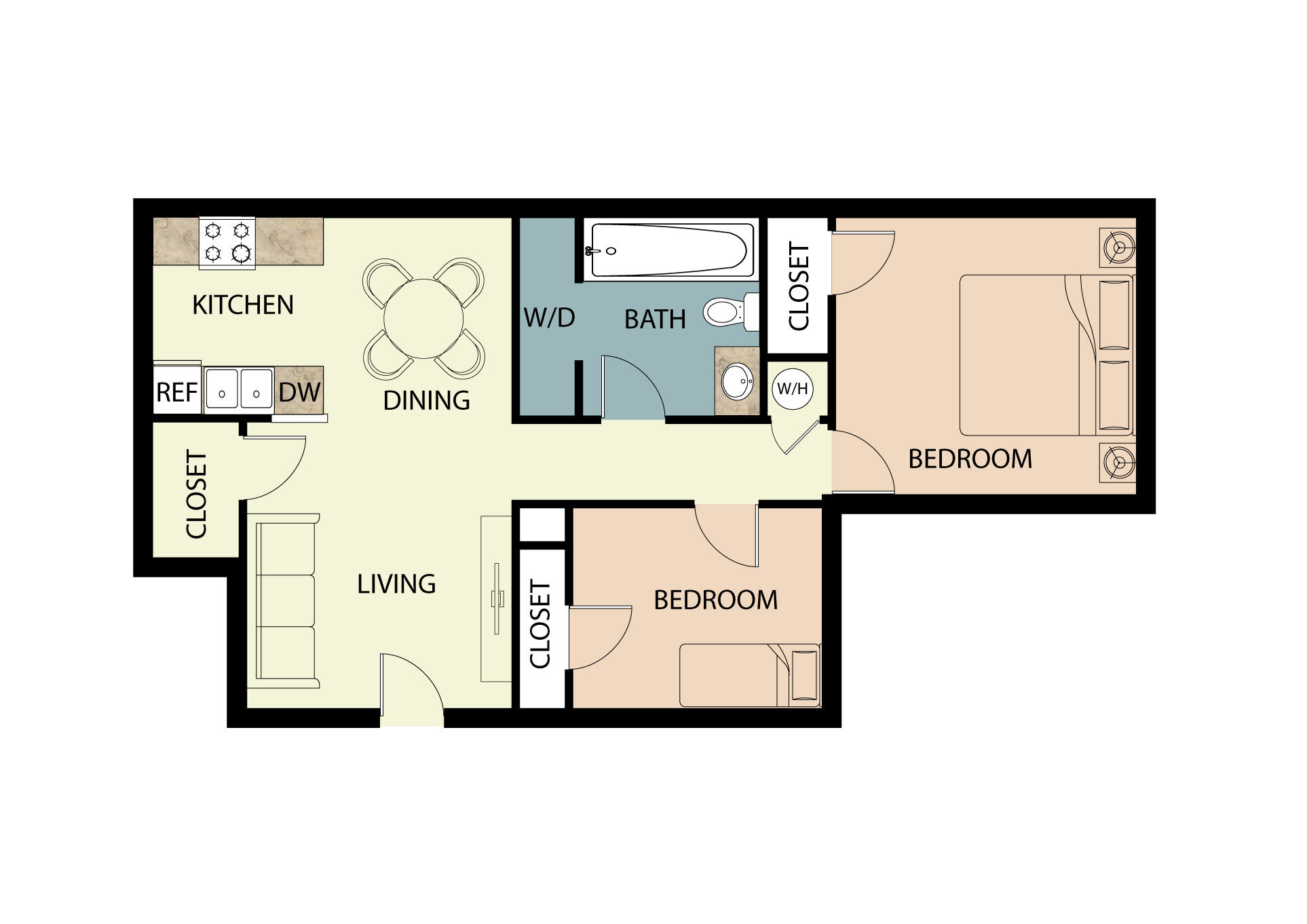2 Bedroom floor plan