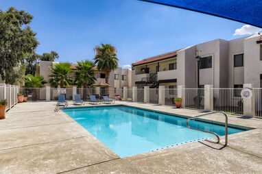 Pool and poolside area at Ava Park.