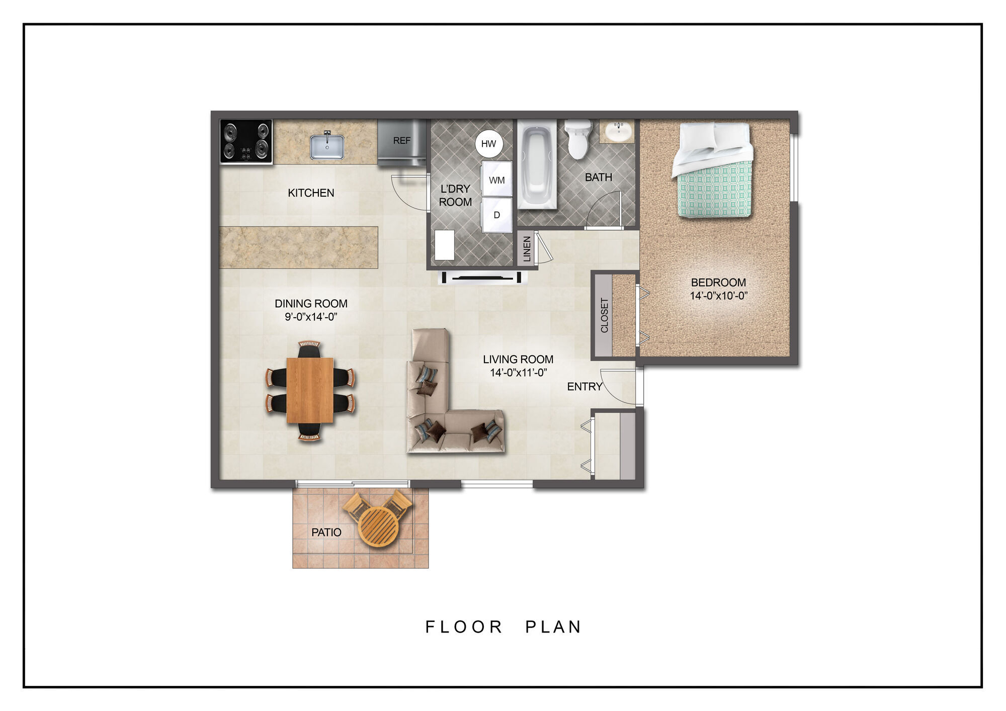One Bedroom floor plan